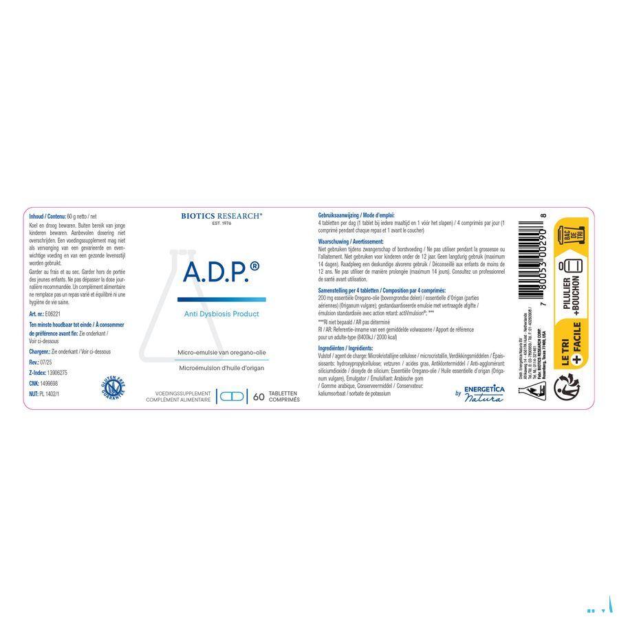 Biotics A.D.P. (Anti Dysbiosis Product) 60 comprimés  -  Energetica Natura