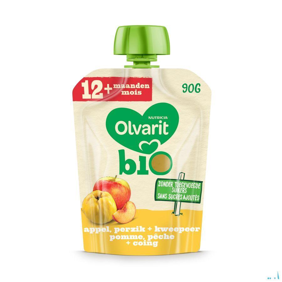 Olvarit Bio Pomme Peche Coing 12M 90G  -  Nutricia