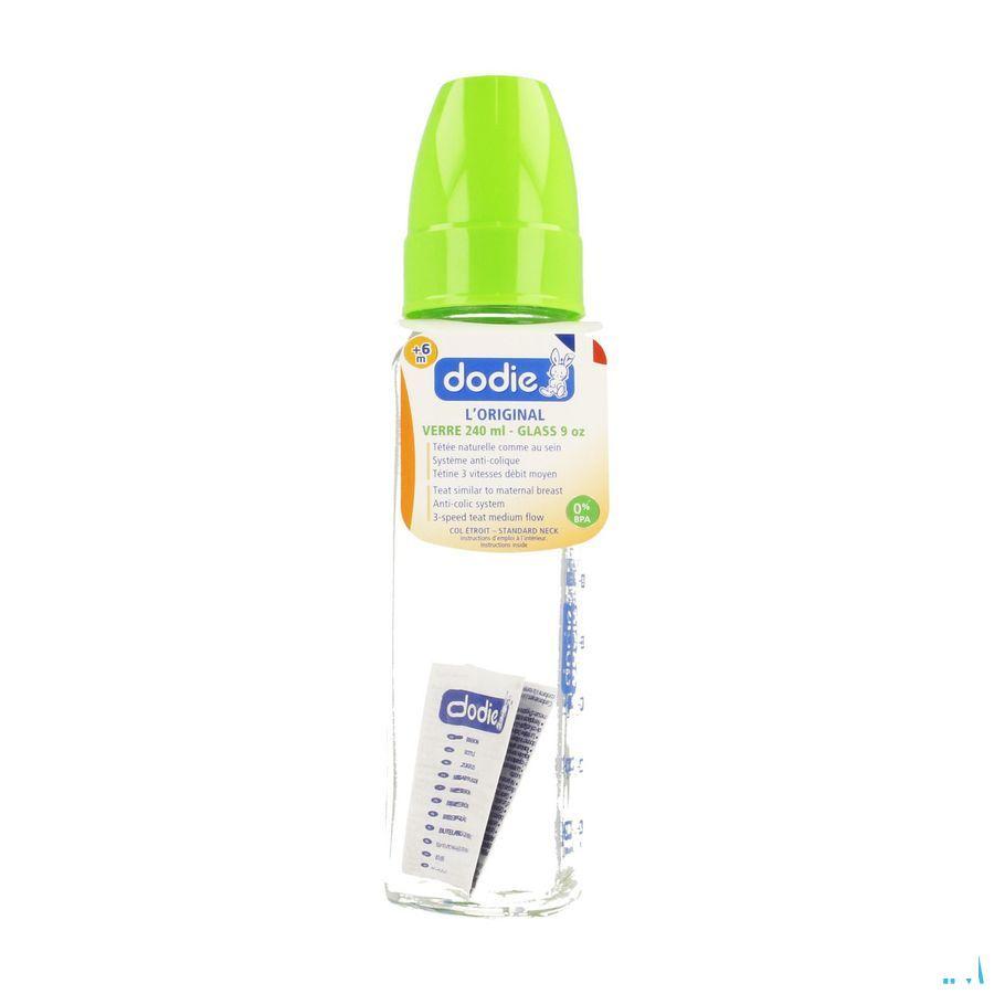Dodie Zuigfles Glas Groen Anijs 2lftd 240 ml