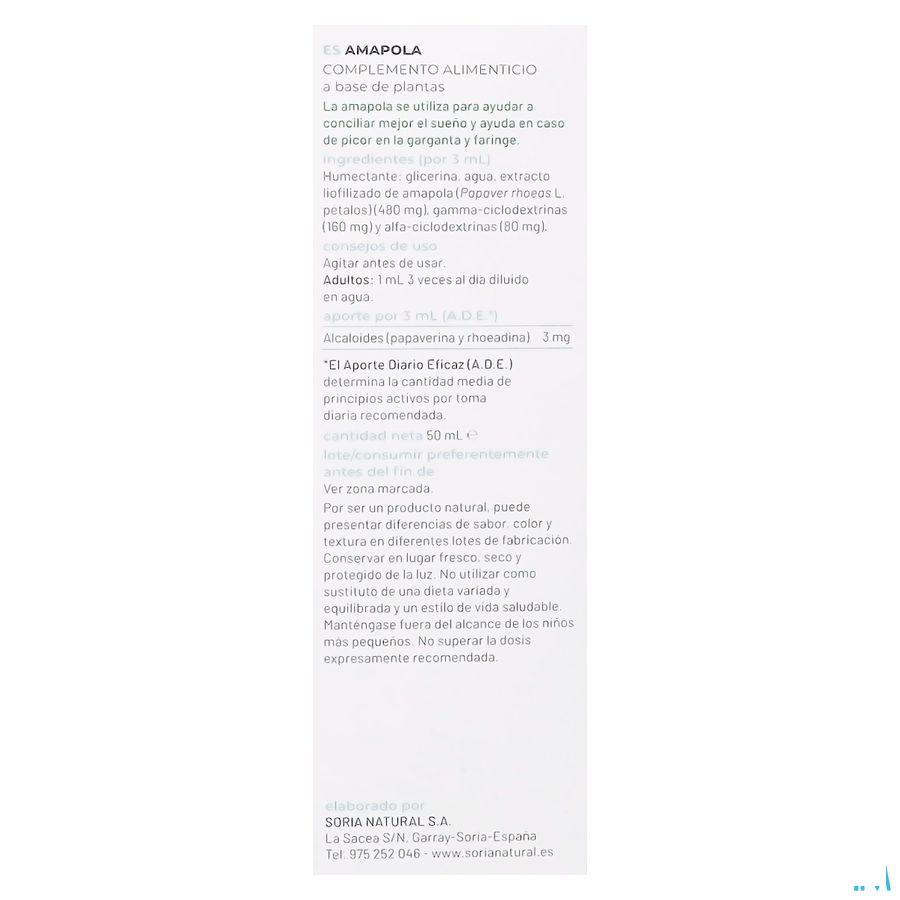 Soria Papaver Rhoeas Klaproos Extr.Glyc 50 ml  -  Soria Bel