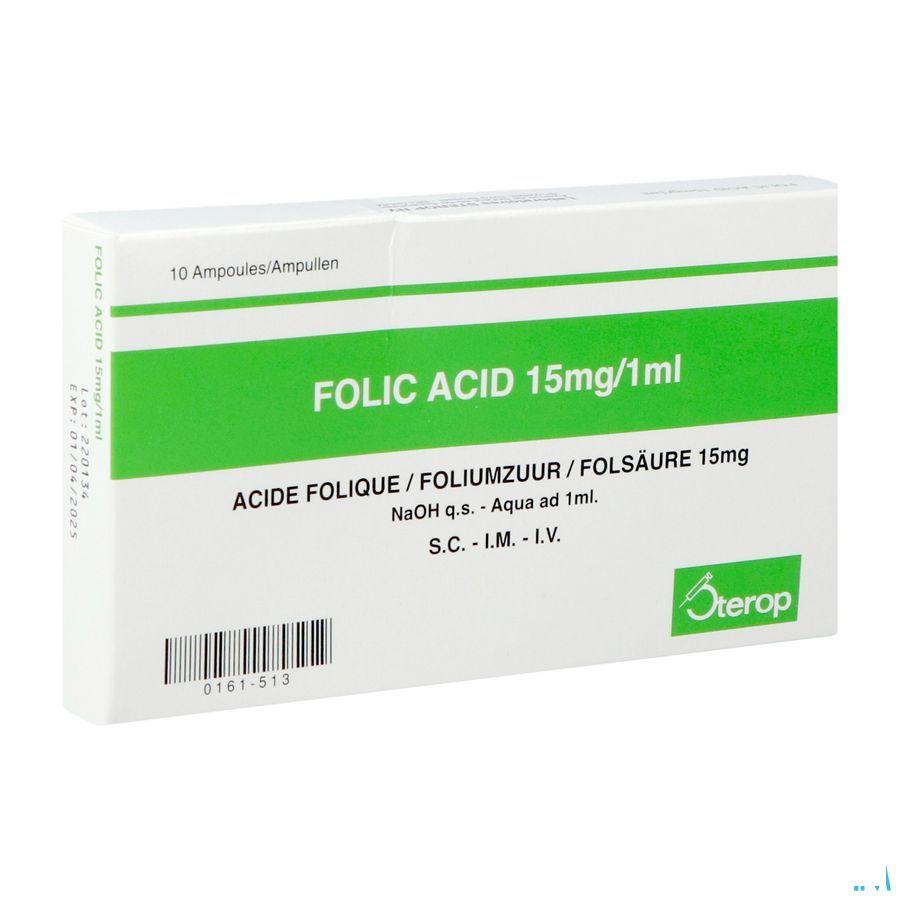 Acide Folique Iv Amp 10 X 15 mg/1 ml  -  Sterop