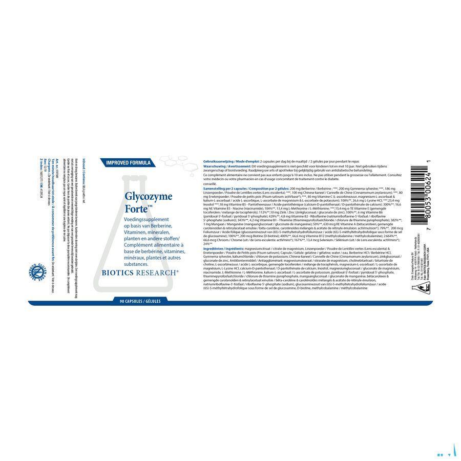 Biotics Glycozyme Forte 90 capsules  -  Energetica Natura