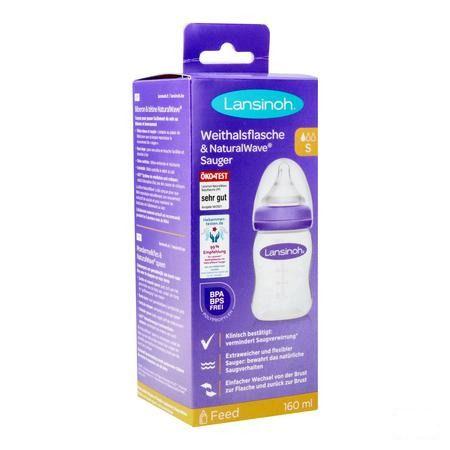Lansinoh Zuigfles + Natural Wave Speen 160 ml  -  Lansinoh Laboratories