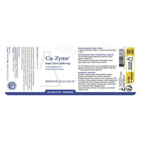 Biotics Cu-Zyme 2mg 100 tabletten  -  Energetica Natura