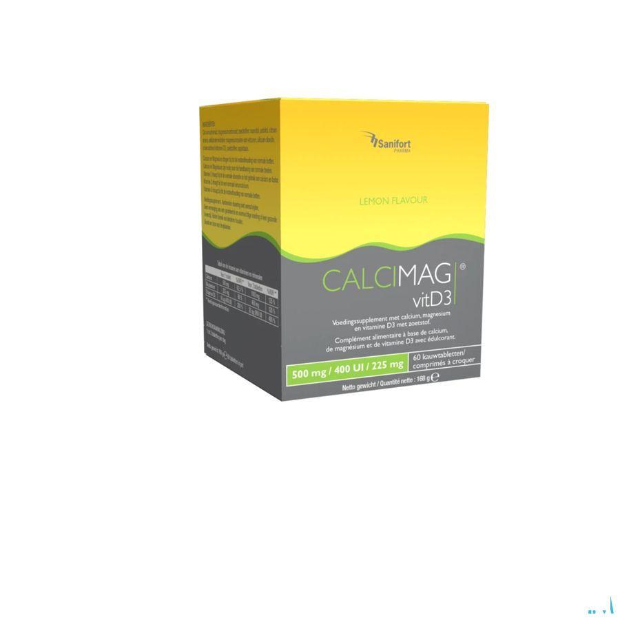 Calcimag Ca 500Mg/D3 400Ui/Mg 225 mg Lemon Comp 60