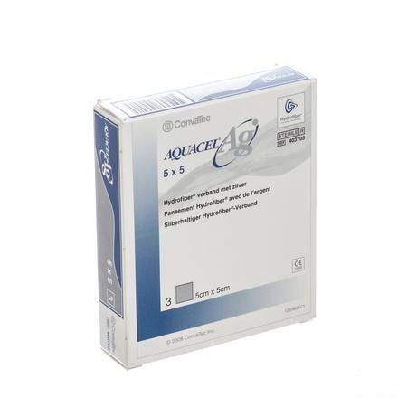 Aquacel Ag Verband Hydrofiber Ster 5x 5cm 3 403705  -  Convatec