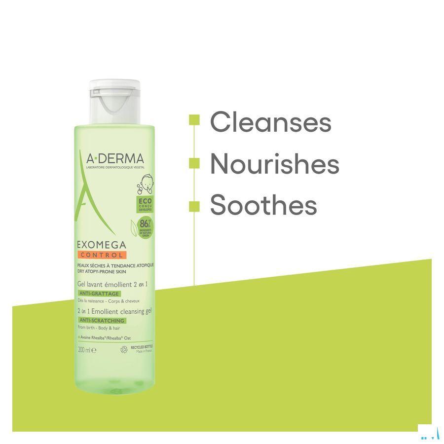 Aderma Exomega Control Reinigingsgel 2in1 200 ml  -  Aderma