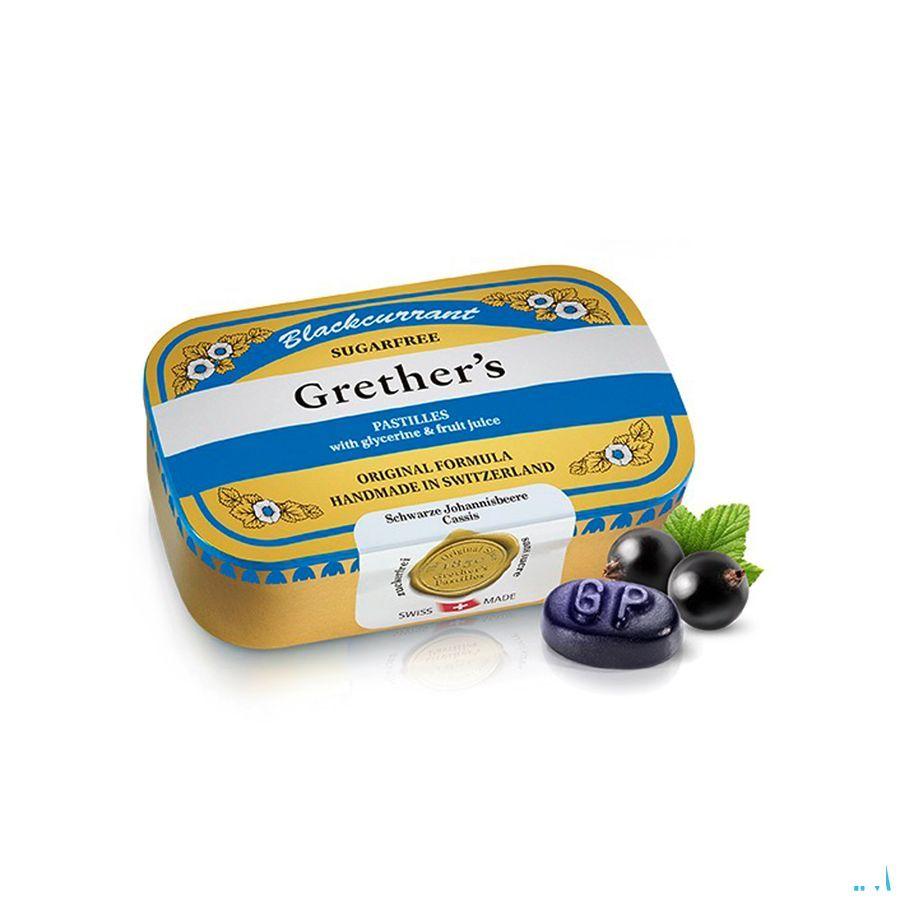 Blackcurrant Grethers Zonder Suiker Past 110 gr  -  Melisana