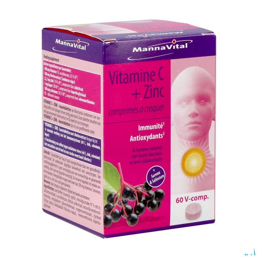 Mannavital Vitamine C + Zinc Comp A Croquer 60