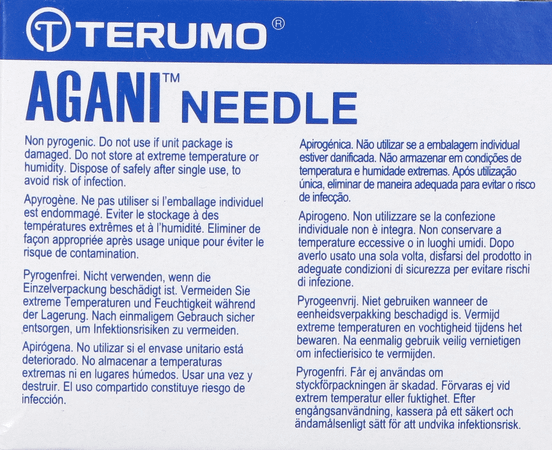 Terumo Naald Agani 26G 1/2 Rb Bruin 100  -  Terumo Europe