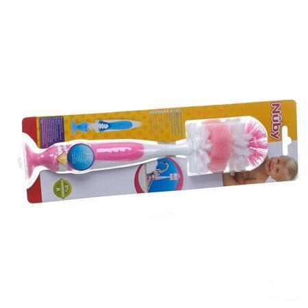 Nuby Flessenborstel Met Kleinere Speenborstel En Zuignap  -  New Valmar