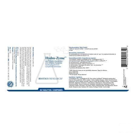 Biotics Hydro-Zyme 90 tabletten  -  Energetica Natura