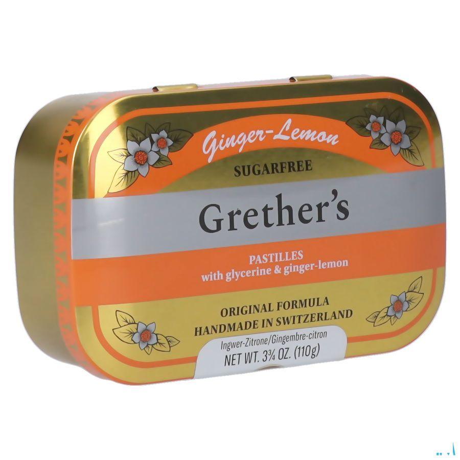 Grether'S Suikervrij Pastilles Gember-Citroen 110 g  -  Melisana