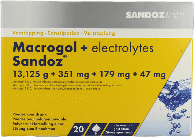 Macrogol + Electr Sandoz Pulv Gout Citron 20x13,7g 