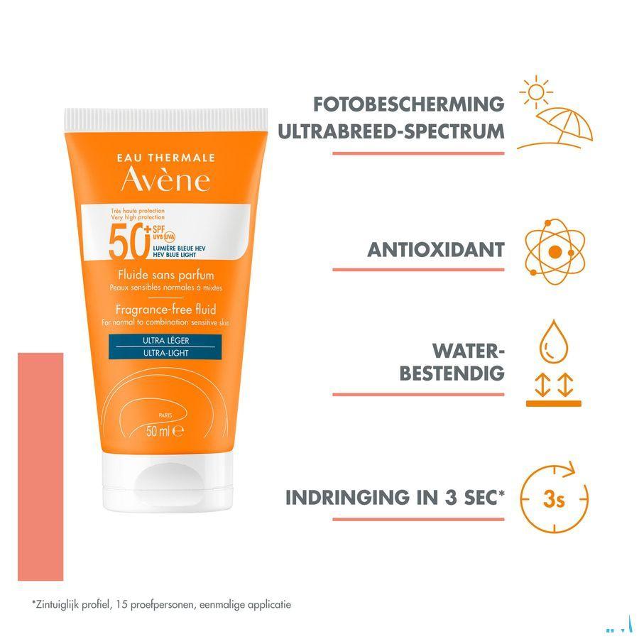 Avene Zon Ip50 + Fluide Zonder Parfum 50 ml  -  Avene