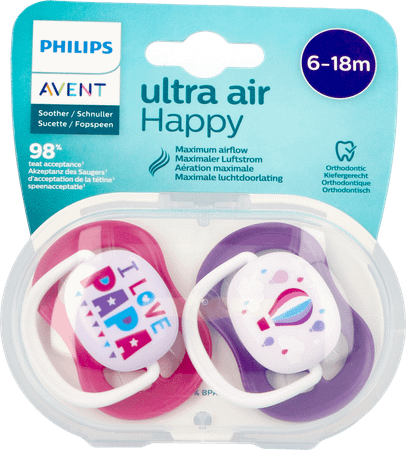 Philips Avent Sucette 6M+ Happy Girl  -  Bomedys