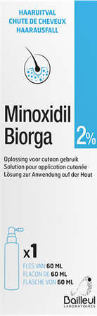 Minoxidil Biorga 2% Oplossing Cutaan Koffer Flacon 1x60 ml