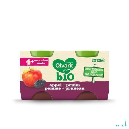 Olvarit Bio Pomme Pruneau 4M 2X125G  -  Nutricia