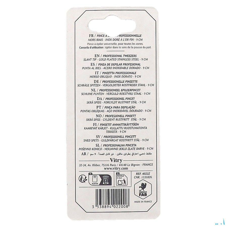 Vitry Prestige Pince Epil Prof Oblique Inox 4022  -  Vitry