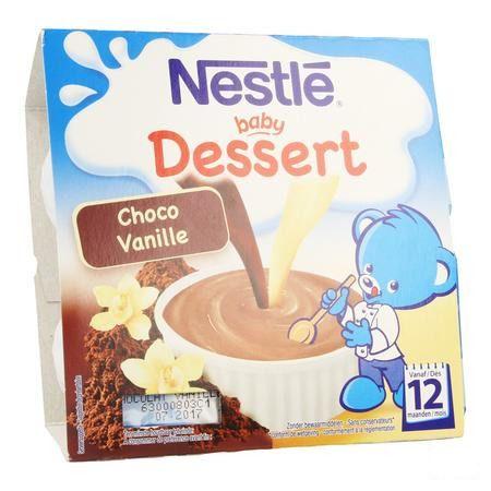 Nestle Baby Dessert Choco Vanille Pot 4x100 gr  -  Nestle