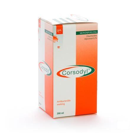Corsodyl 2 mg/ml Solution Bain Bouche 200 ml