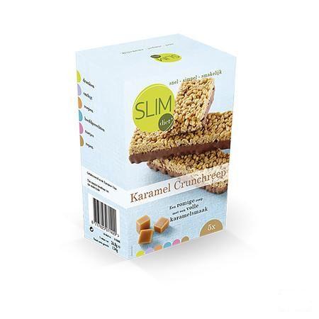 Slimdiet Reep Karamel Crispy 5x50 gr  -  Slimdiet Bv