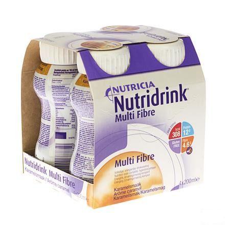 Nutridrink Multifibre Karamel 4x200 ml  -  Nutricia