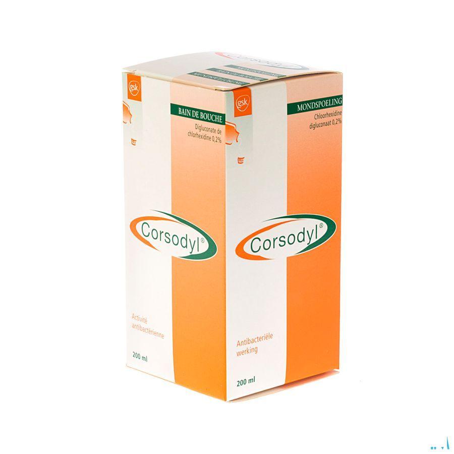 Corsodyl 2 mg/ml Oplossing Mondwater 200 ml