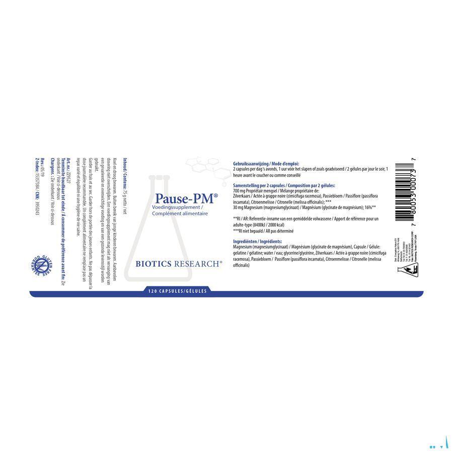 Biotics Pause-PM 120 gélules  -  Energetica Natura