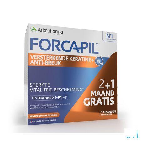 Forcapil Keratine+ Lot Caps 180  -  Arkopharma