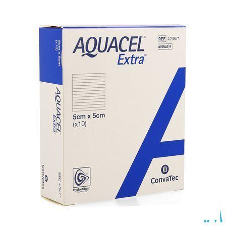 Aquacel Extra Verband Hydrofiber + versterk. 5x 5cm 10  -  Convatec