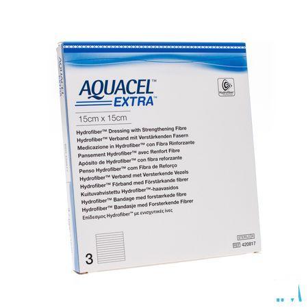 Aquacel Extra Verband Hydrofiber + versterk. 15x15cm 3  -  Convatec