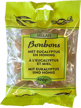 Melapi Bonbons Eucalyptus Honing 100 g Revogan