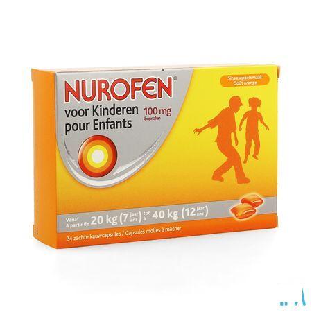 Nurofen Kind 100 mg Zachte KauwCapsule 24