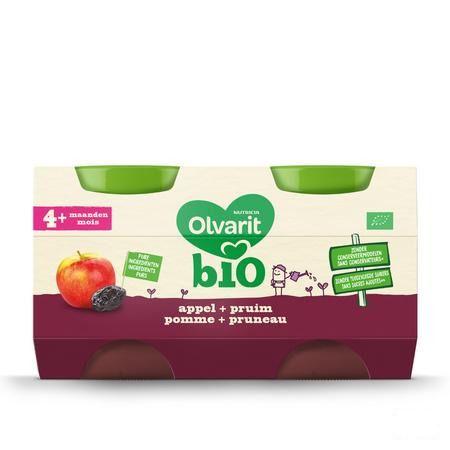 Olvarit Bio Pomme Pruneau 4M 2X125G  -  Nutricia