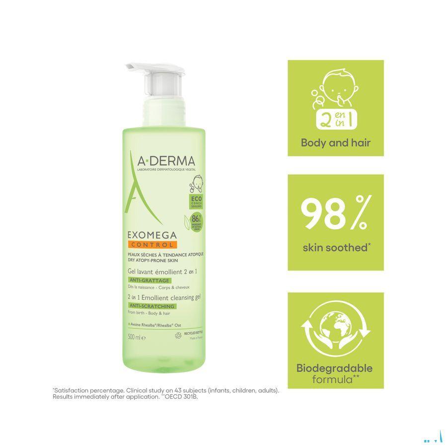 Aderma Exomega Control Reinigingsgel 2in1 500 ml  -  Aderma