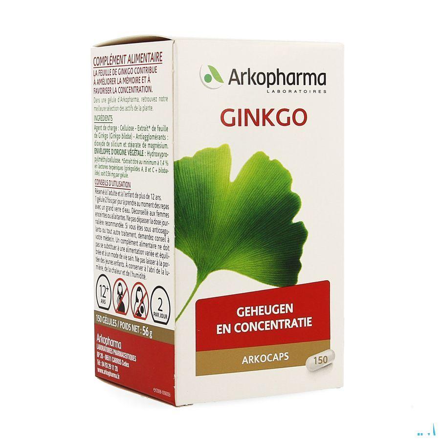 Arkocaps Ginkgo Biloba Plantaardig 150 3733110  -  Arkopharma