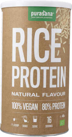 Purasana Plant.protein Rijst 80% Naturel Bio 400 gr