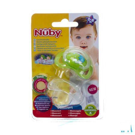 Nuby C Fopspeen Polyprop. Ortho Lichtgevend 0-6m  -  New Valmar