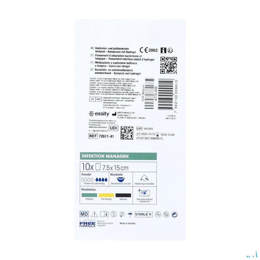 Cutimed Sorbact Hydro Gel 7,5cm x 15cm 10