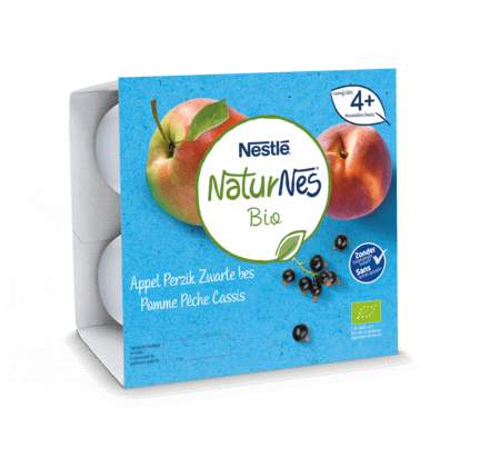 Naturnes Appel Perzik Zwarte Bes Pot 4x90 gr  -  Nestle