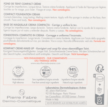Avene Couvrance Fond Teint Compact 1.4 Dore 8.5 gr