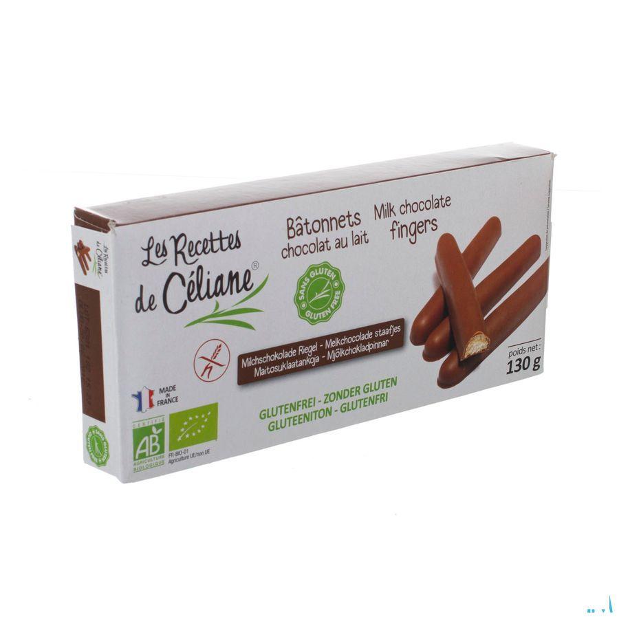 Celiane Melkchocolade Staafjes Bio 130 gr 4589  -  Revogan