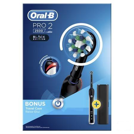 Oral-B Pro 2500 Black Borstel Crossact + travel Case