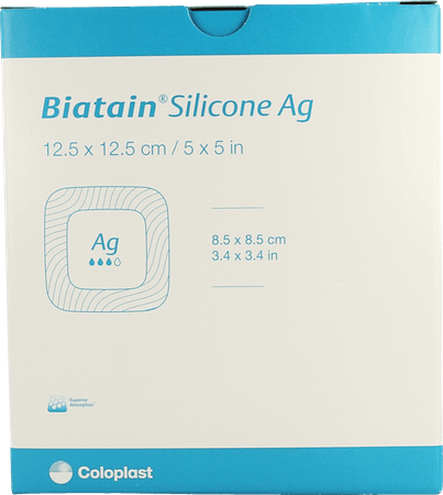 Biatain Silicone Ag 12,5Cmx12,5Cm 5 39638  -  Coloplast