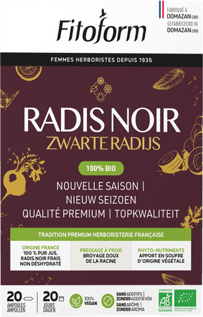 Zwarte Radijs Bio Ampullen 20x10 ml Fitoform  -  Bioholistic Diffusion