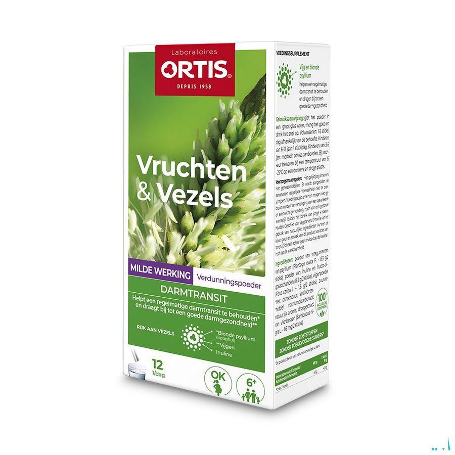 Ortis Vruchten & Vezels Milde Werking Sticks12X10 g