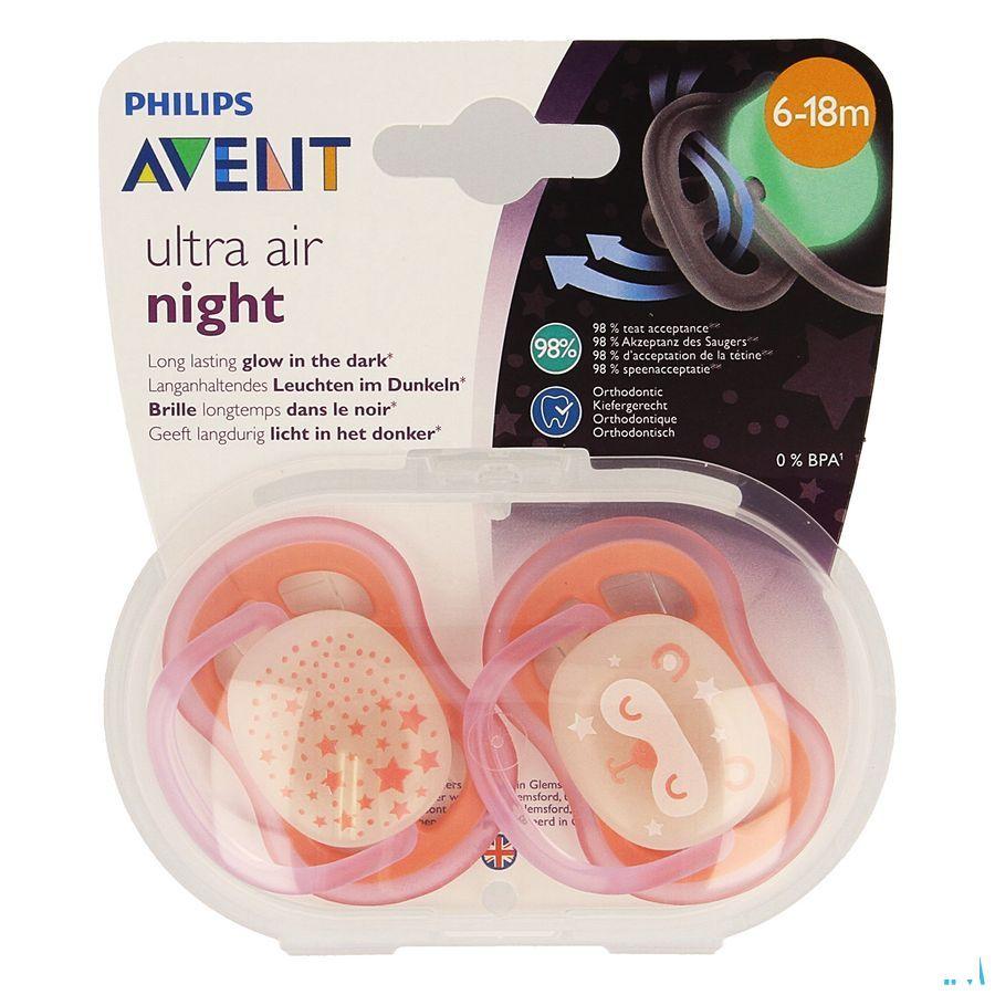 Philips Avent Fopspeen +6M Air Night Girls  -  Bomedys