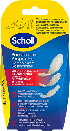 Scholl Blarenpleister 2Grote+2Teen+1Klein Z/Latex