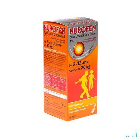 Nurofen Kind Suikervrij 4% Aardbei Orale Suspensie 150 ml